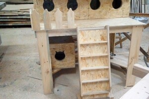 На поселке Котовского одесситы установили теплый домик для котов